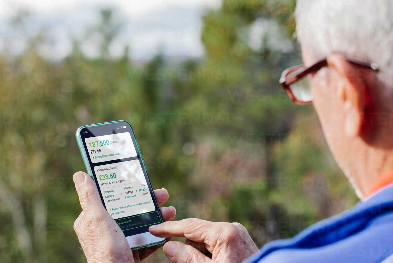 Customer checking Cryptotricity app